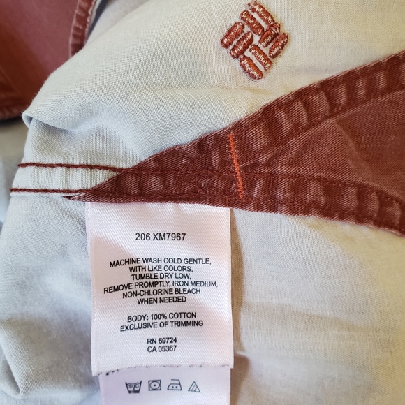 Columbia XCO Men's Sunwashed Maroon Cotton Casual - Picture 12 of 14